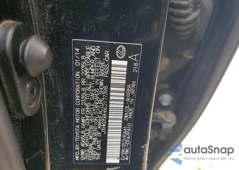 2014 Lexus Ct 200 z USA, uszkodzony, nr VIN JTHKD5BH6E2177398